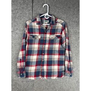 Edgevale Shirt Men's Small Cotton Flannel Button Long Sleeve Made USA *PILLING